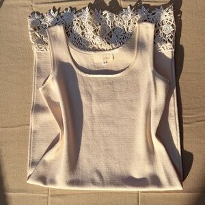 Vintage Knit Dress with Embellished Crochet Rose Hem